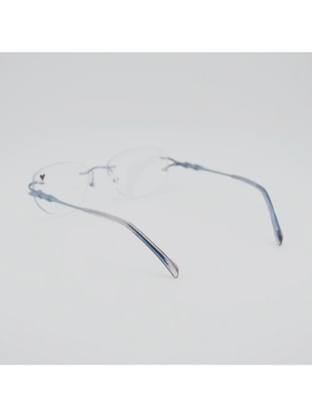 AIRLOCK JADE 201 407 Eyeglasses Rimless Blue 52mm Cat Eye Frame